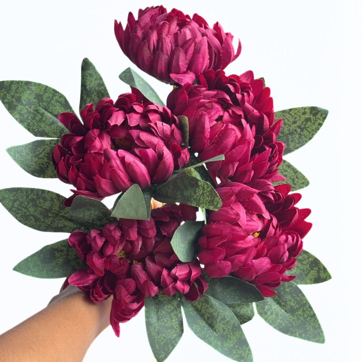 A1947 Maroon Large Chrysanthemum Bunch With Fillers