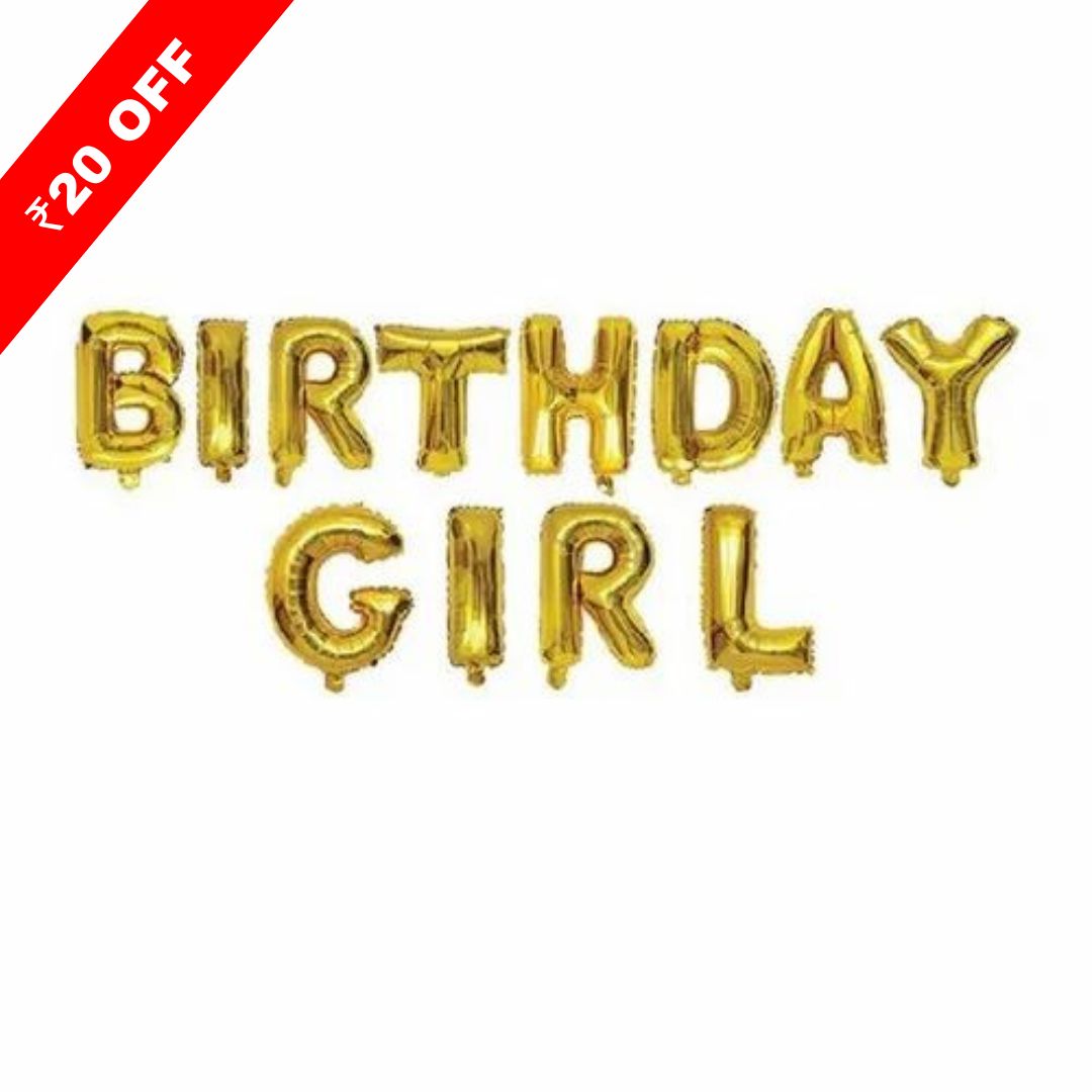 Birthday Girl Foil Balloon Gold 16 Inch