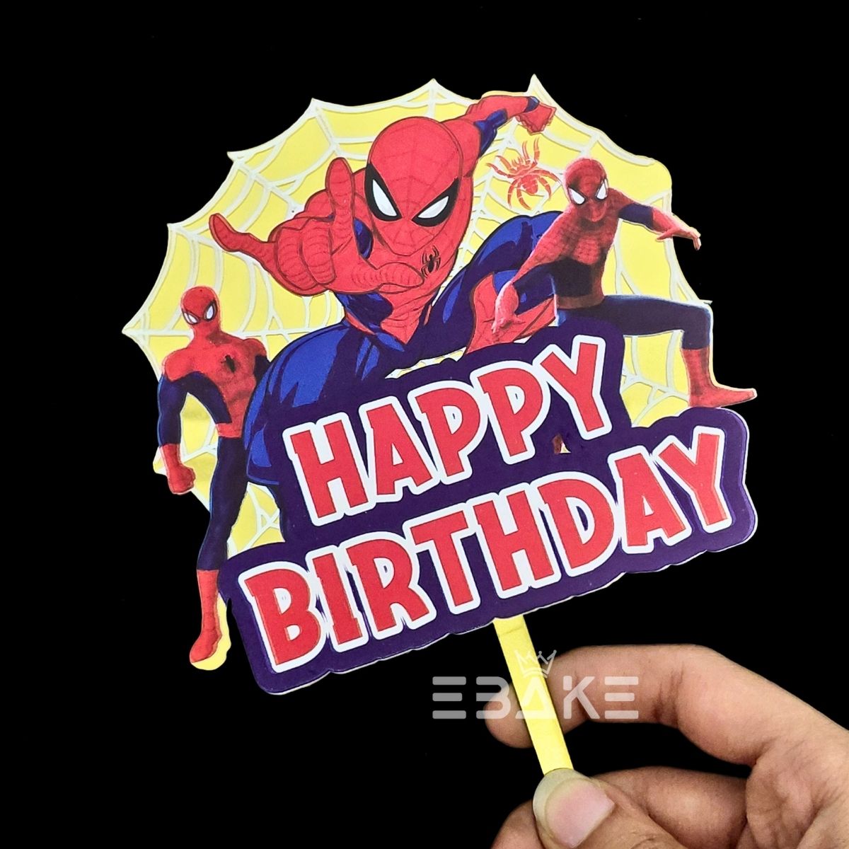 Spiderman Printed Acrylic Cake Topper