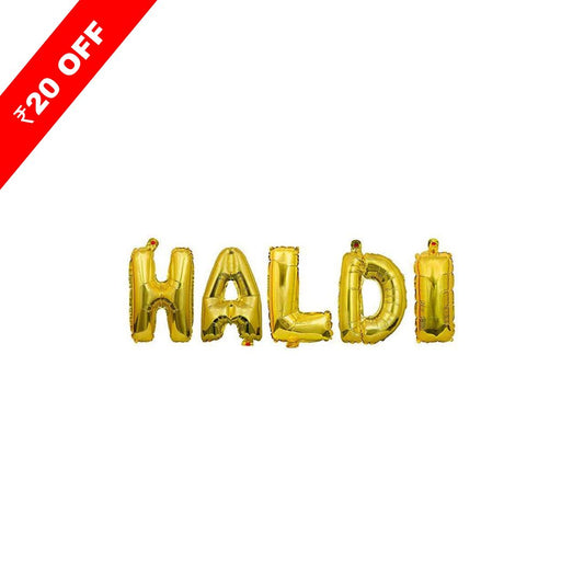 Haldi Foil Balloon Gold 16 Inch