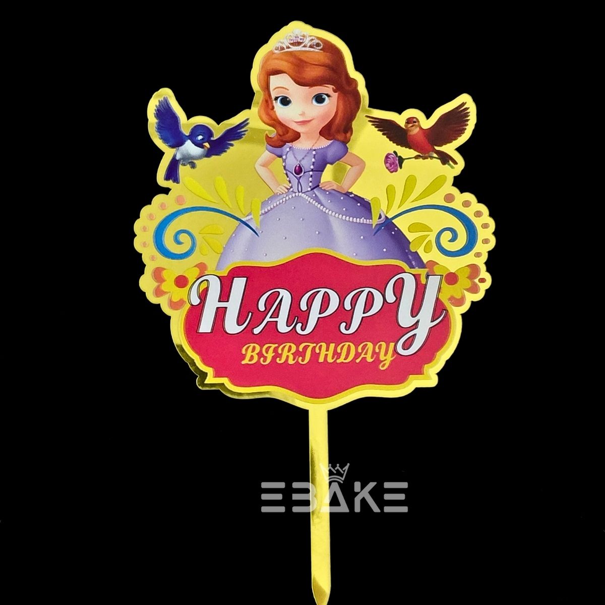 Sofia Printed Acrylic Cake Topper