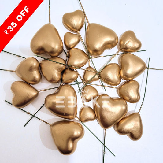 Gold Faux Hearts - Set Of 20 Pieces