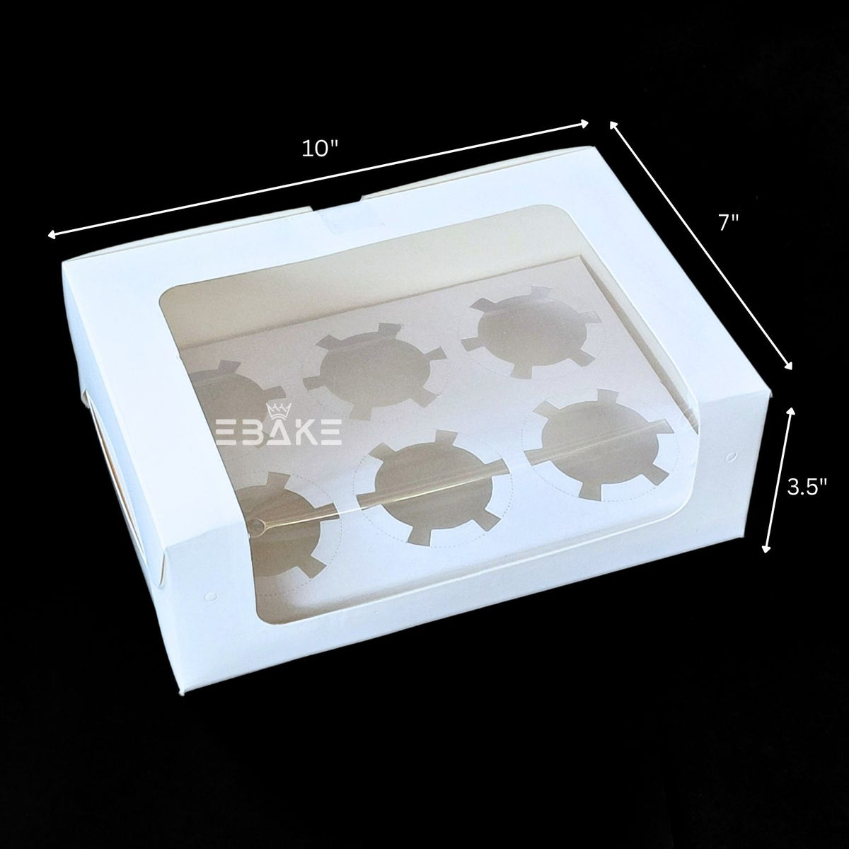6 Piece Cupcake Box With Cavity White