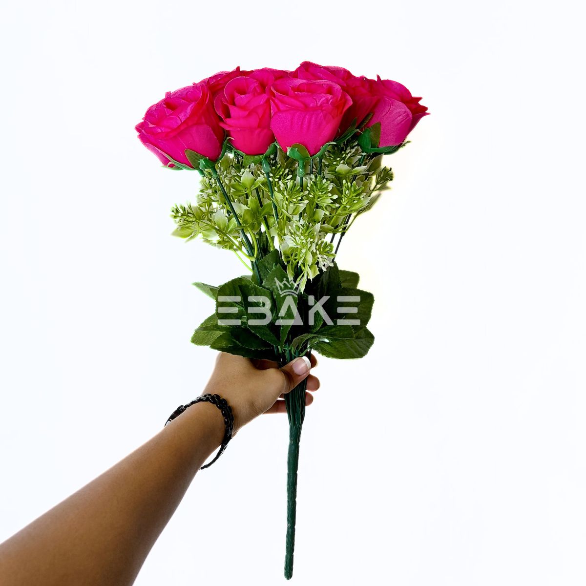 A1855 Hot Pink Rose Bouquet Bunch With Fillers (18 Roses & Fillers)