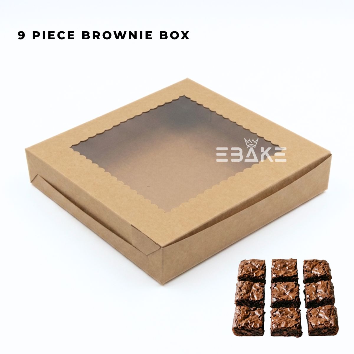 9 Piece Brownie Box Inside Coated