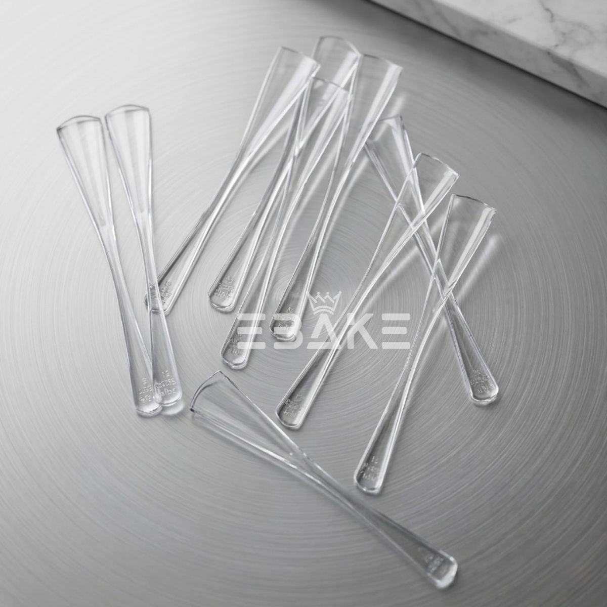 Plastic Spoons / Clear Acrylic Dessert Spoons (Set of 10)