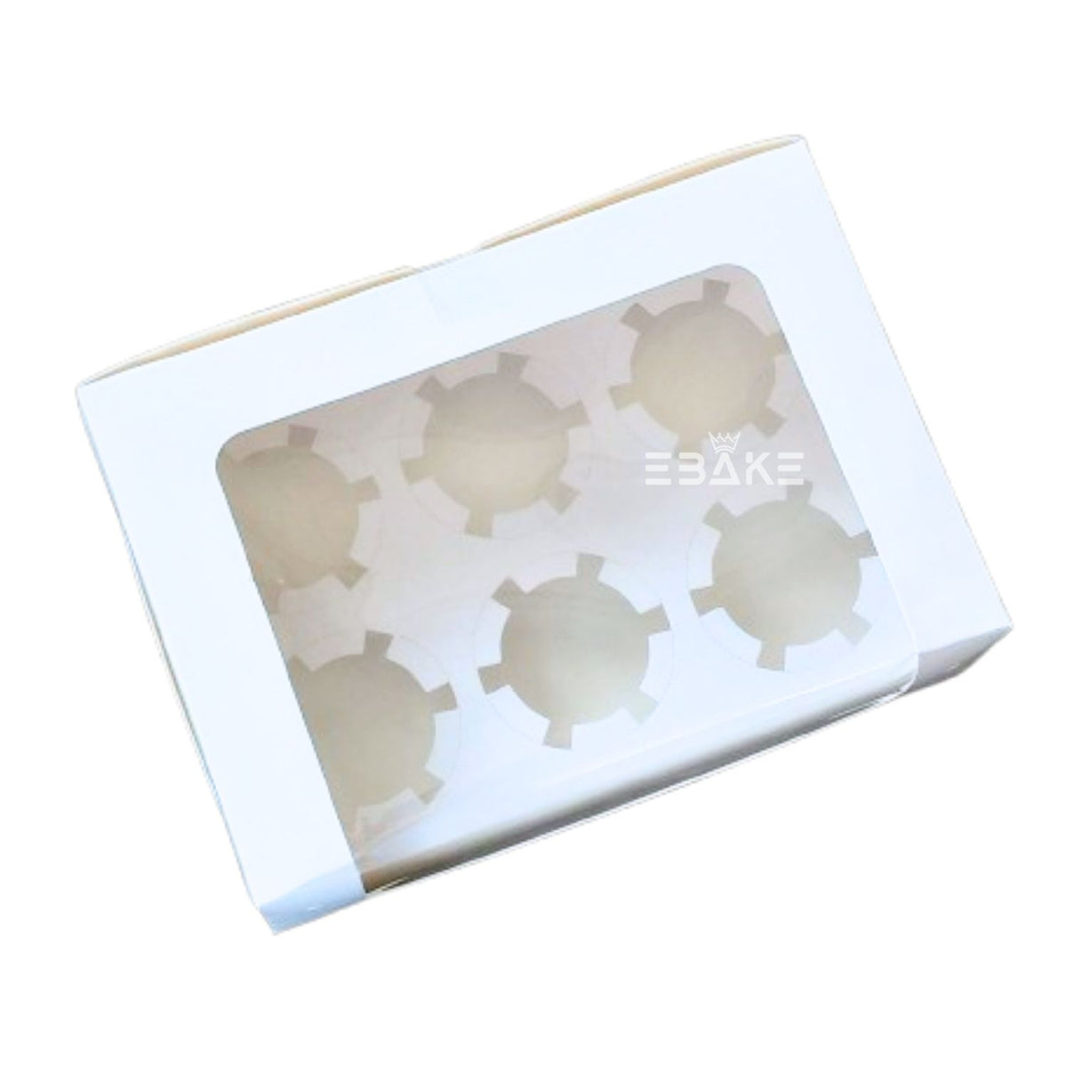 6 Piece Cupcake Box With Cavity White