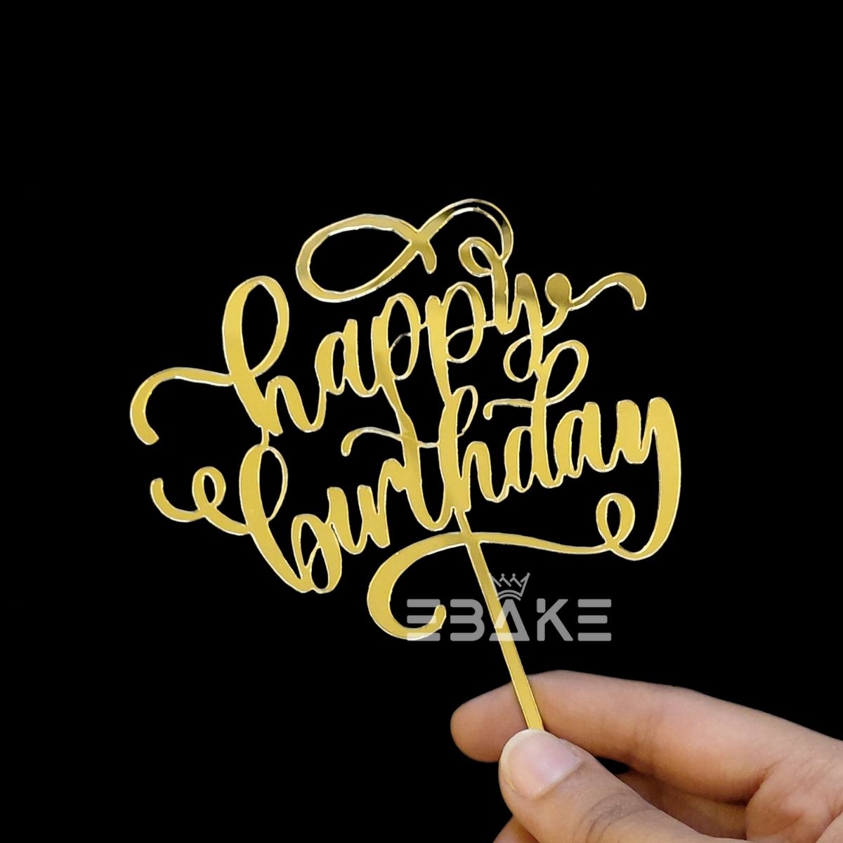 Happy Birthday Cake Topper 4 Inch