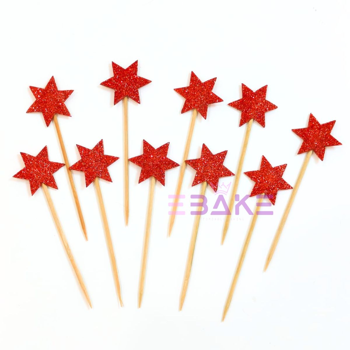 Star Glitter Topper - Red