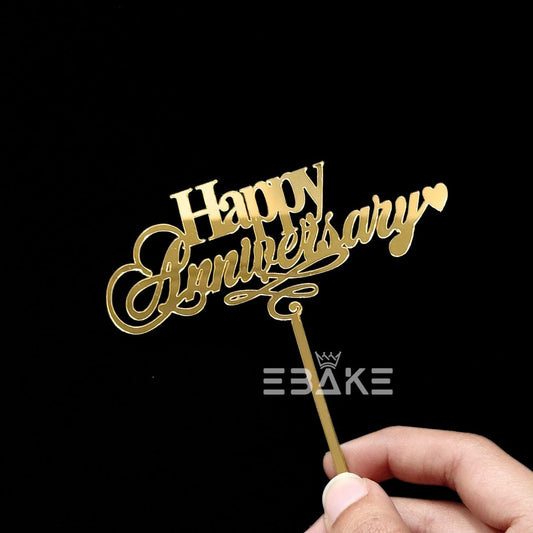 Happy Anniversary Cake Topper 4 Inch