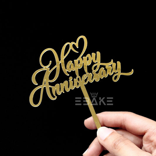 Happy Anniversary Cake Topper 4 Inch