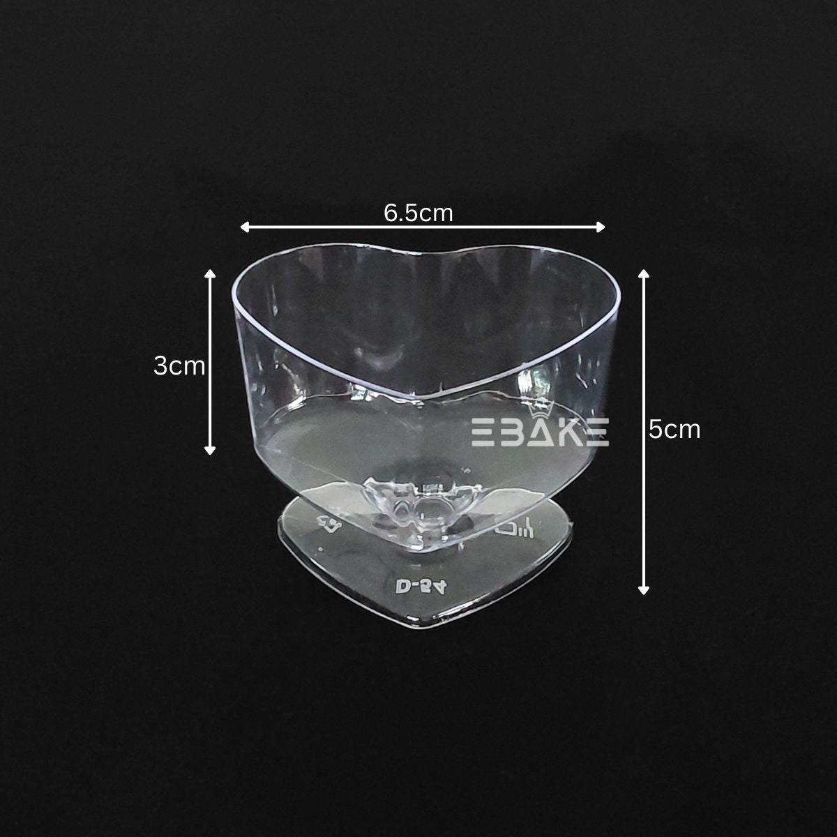 Heart Shaped Acrylic Dessert Cup / Mousse Cups (Set of 5)