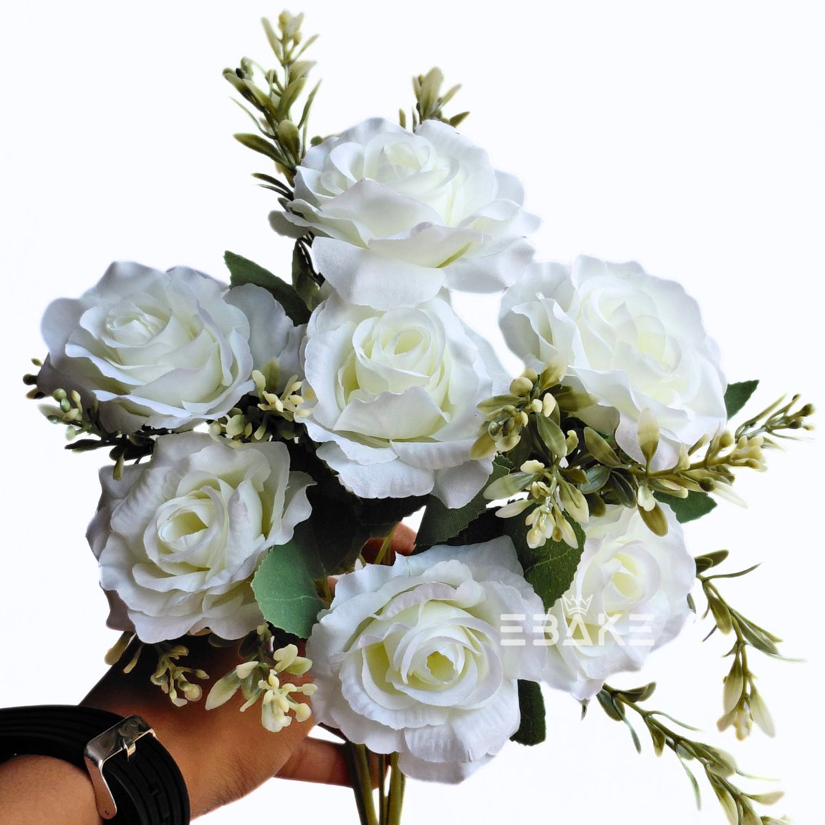 A2037 Rose Bunch With Fillers (White)