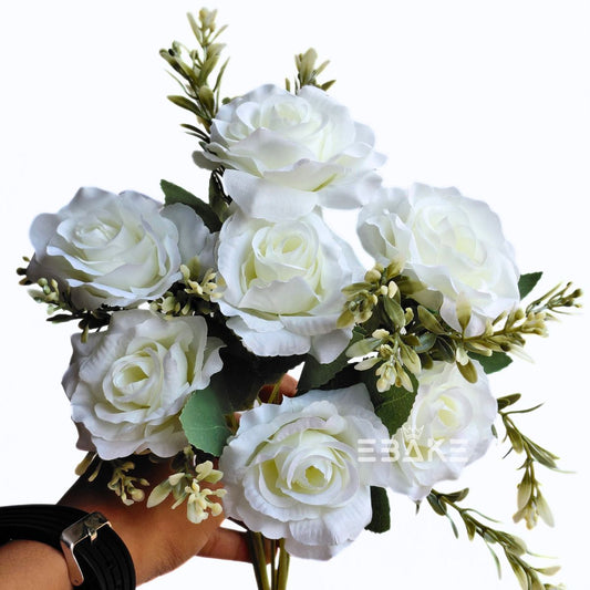 A2037 Rose Bunch With Fillers (White)