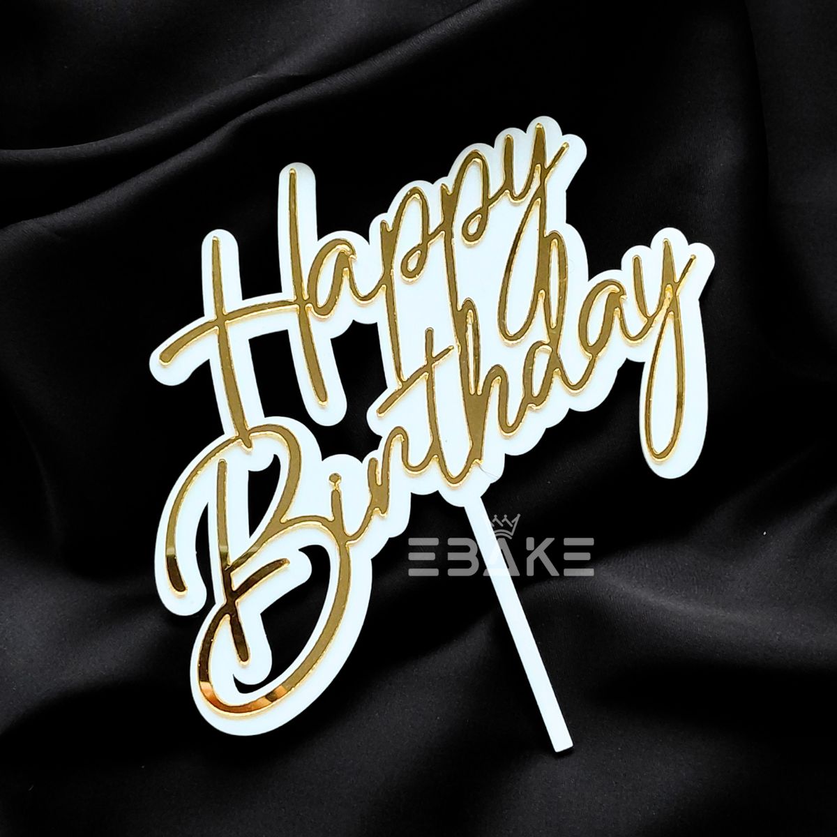Happy Birthday Double Color Cake Topper
