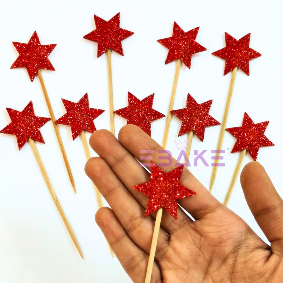 Star Glitter Topper - Red