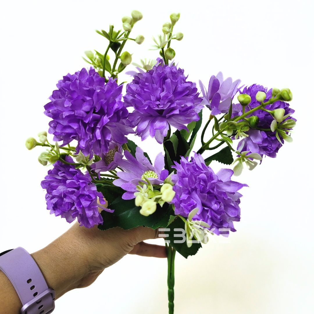 A1317 Purple Dahlia Daisy Bunch With Fillers