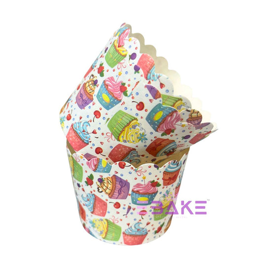 Cupcake Printed Paper Muffin Cup - Set Of 50 Pieces