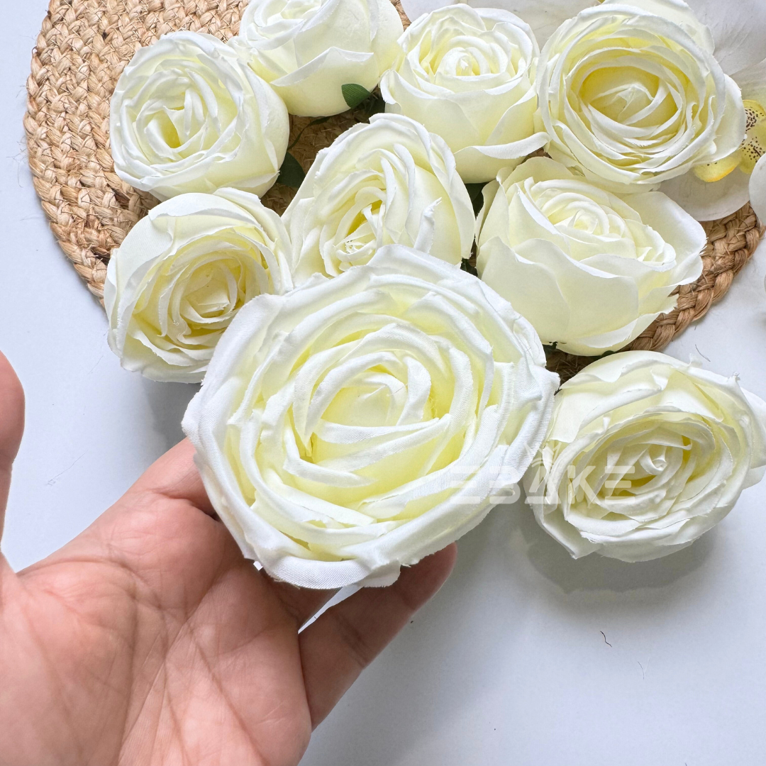 Cabbage Rose - A601 Off White (Single Piece)