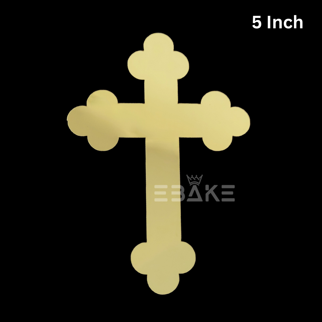 5" Cross Cake Topper for Baptism, First Holy Communion (Single Piece)