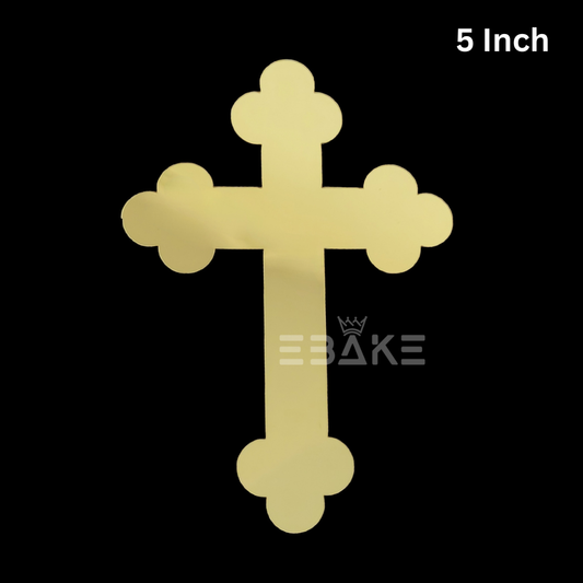 5" Cross Cake Topper for Baptism, First Holy Communion (Single Piece)