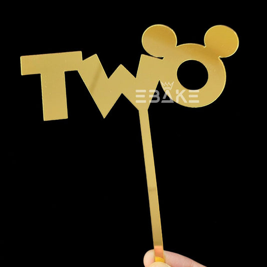 Two Cake Topper Second (2nd) Birthday Acrylic Topper