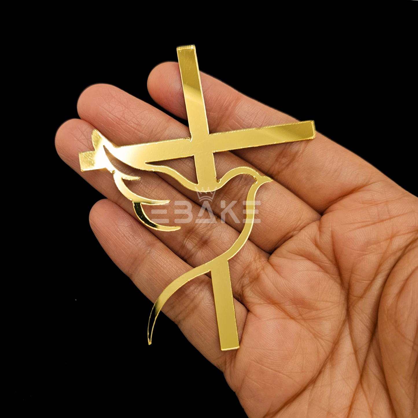 Cross Cake Topper for Baptism, First Holy Communion (Single Piece)