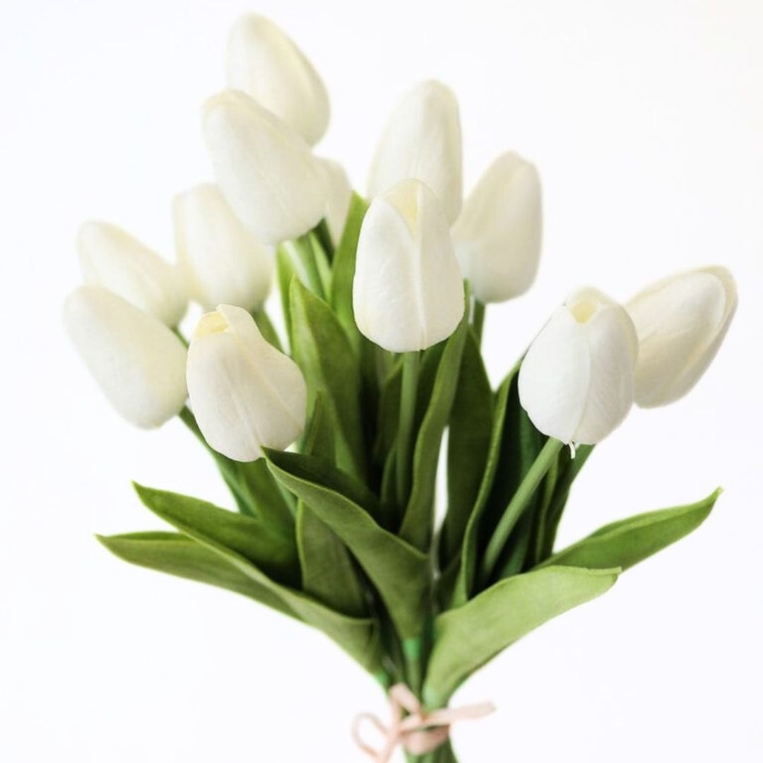 A938 White Tulips Bunch (10 Tulips)