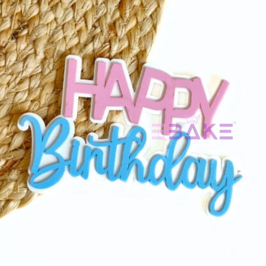Double Colour Happy Birthday Cutout/Charm