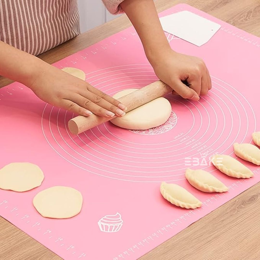 Pink Silicone Non Stick Multipurpose Baking Mat for Kneading & Fondant Rolling