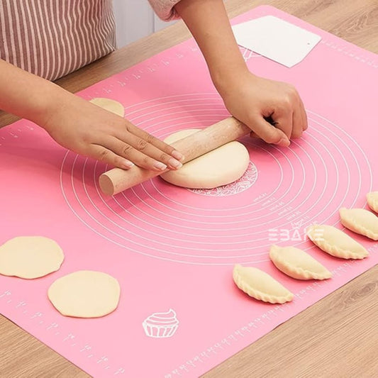 Pink Silicone Non Stick Multipurpose Baking Mat for Kneading & Fondant Rolling