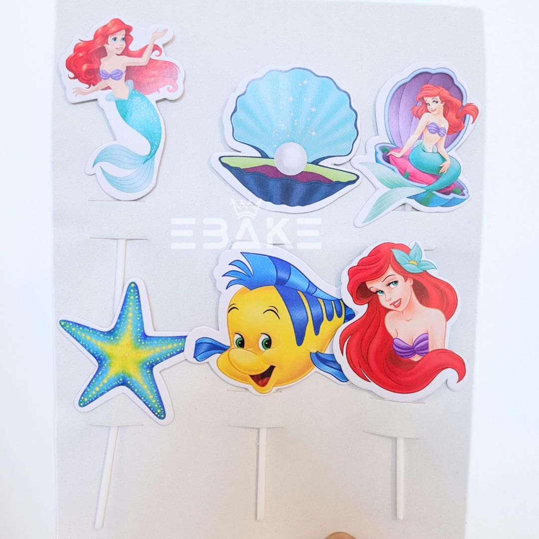 Ariel Theme (Underwater theme) Paper Topper (Set of 6)