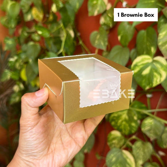 1 Piece Brownie Box - Golden