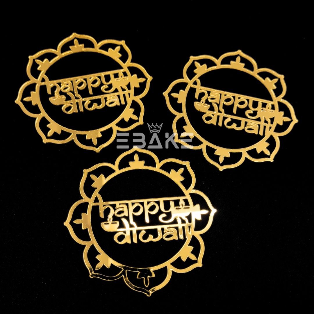 Happy Diwali 3 Inch Cutout (Set of 3) A589