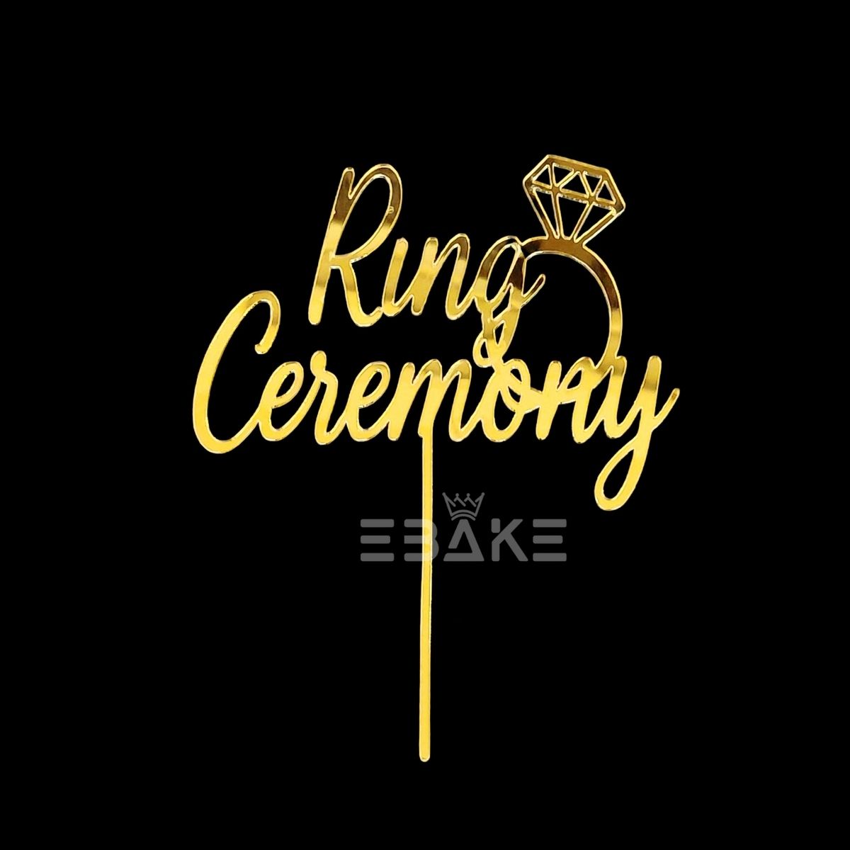 Ring Ceremony Cake Topper 4 Inch