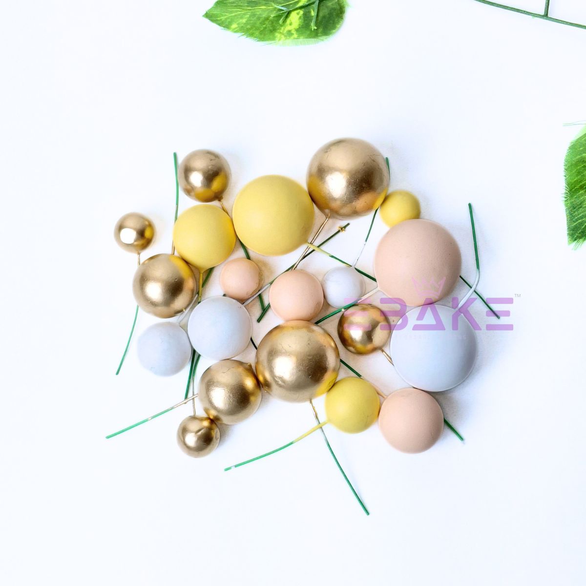 Yellow Mix Faux Balls- Set Of 20 Pieces