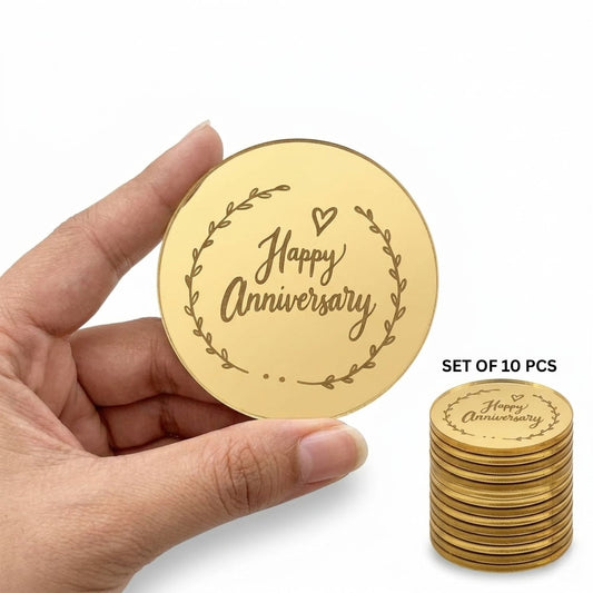 Happy Anniversary Coin Topper 2" (Set of 10)