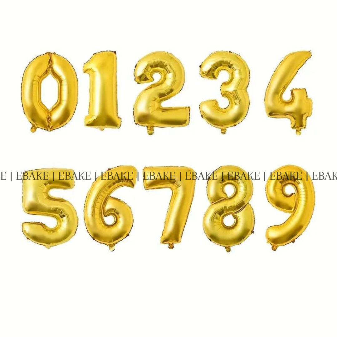 Number Foil Balloons Gold 16 Inch Single Piece