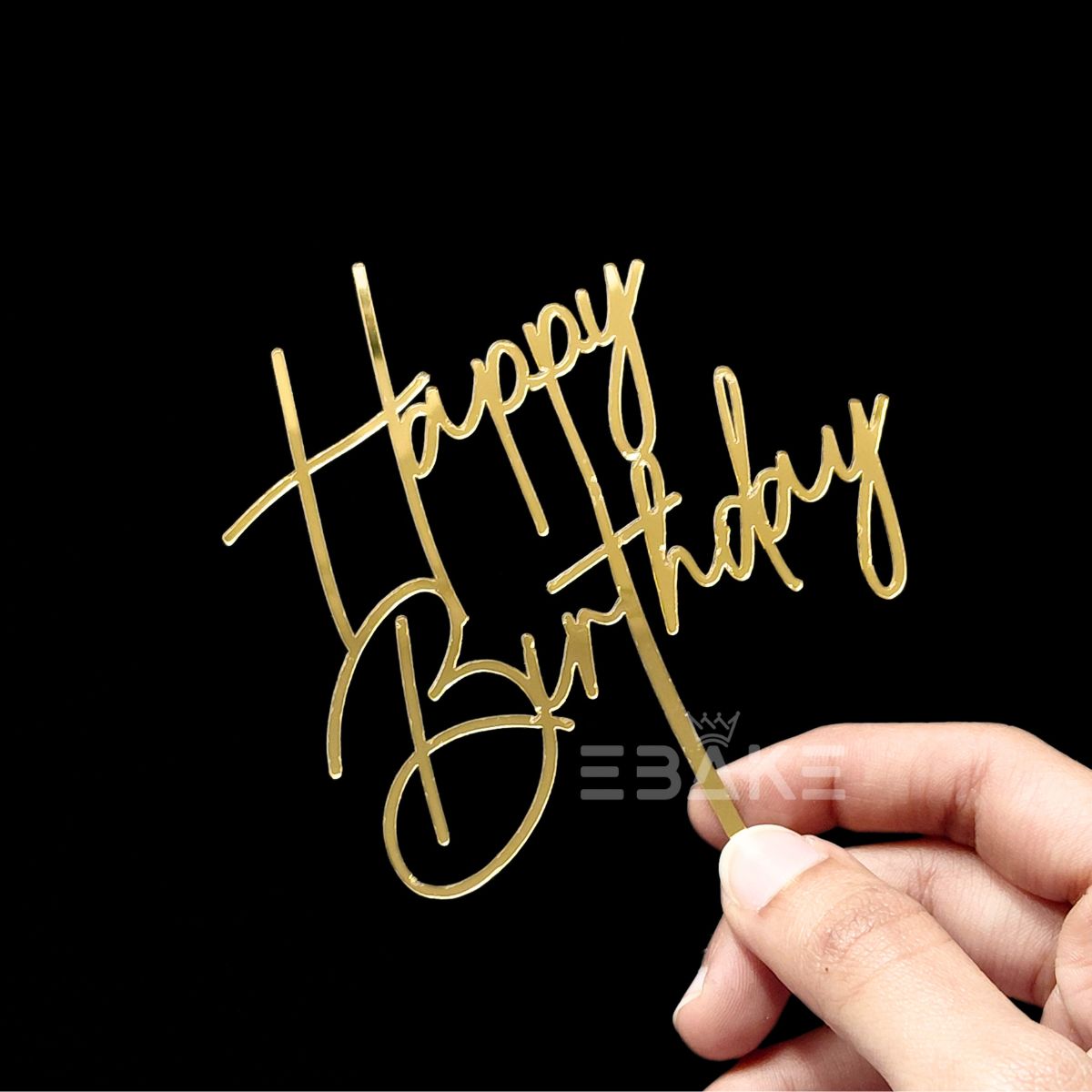 Happy Birthday Cake Topper 4 Inch