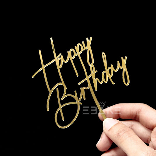 Happy Birthday Cake Topper 4 Inch