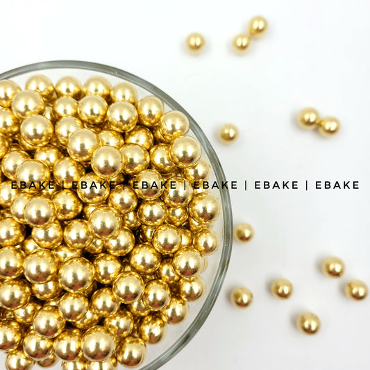 Imported Golden Pearl Sprinkles 10 mm Sugar Balls A295