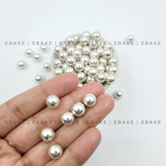 Imported Silver Pearl Sprinkles 8 mm (50g) Sugar Balls