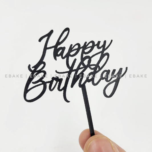 Happy Birthday Mini Topper Black