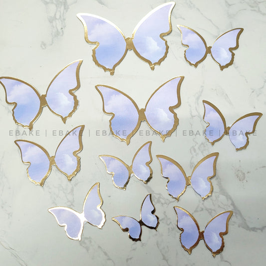 Purple Paper Butterflies - Foldable (Set of 10 Pieces)