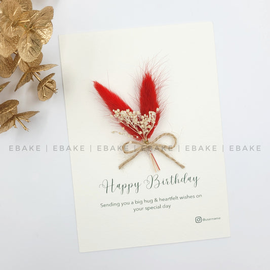 Birthday Message Card with Dry Flowers - CC03