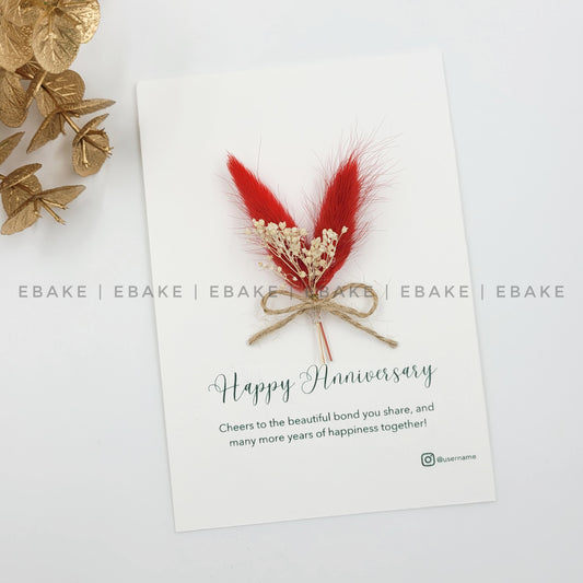 Anniversary Message Card with Dry Flowers - CC04