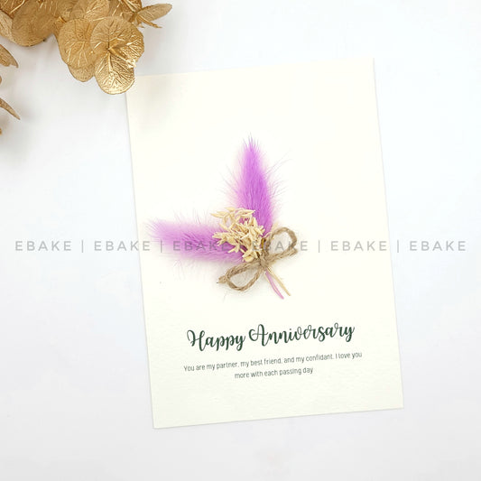 Anniversary Message Card with Dry Flowers - CC08