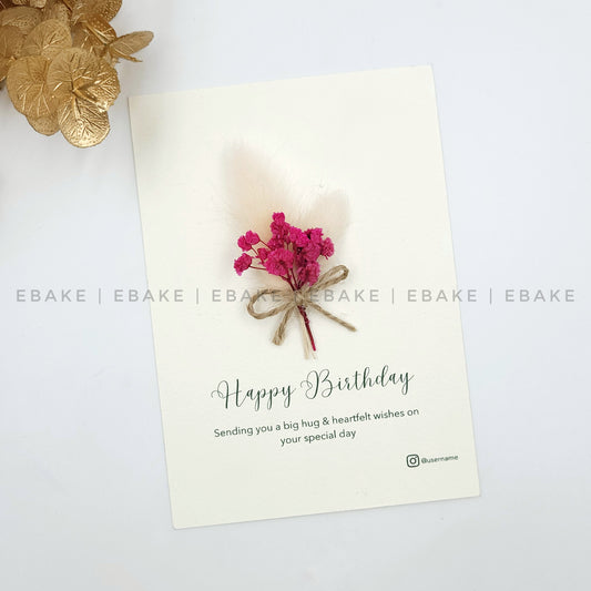 Birthday Message Card with Dry Flowers - CC06