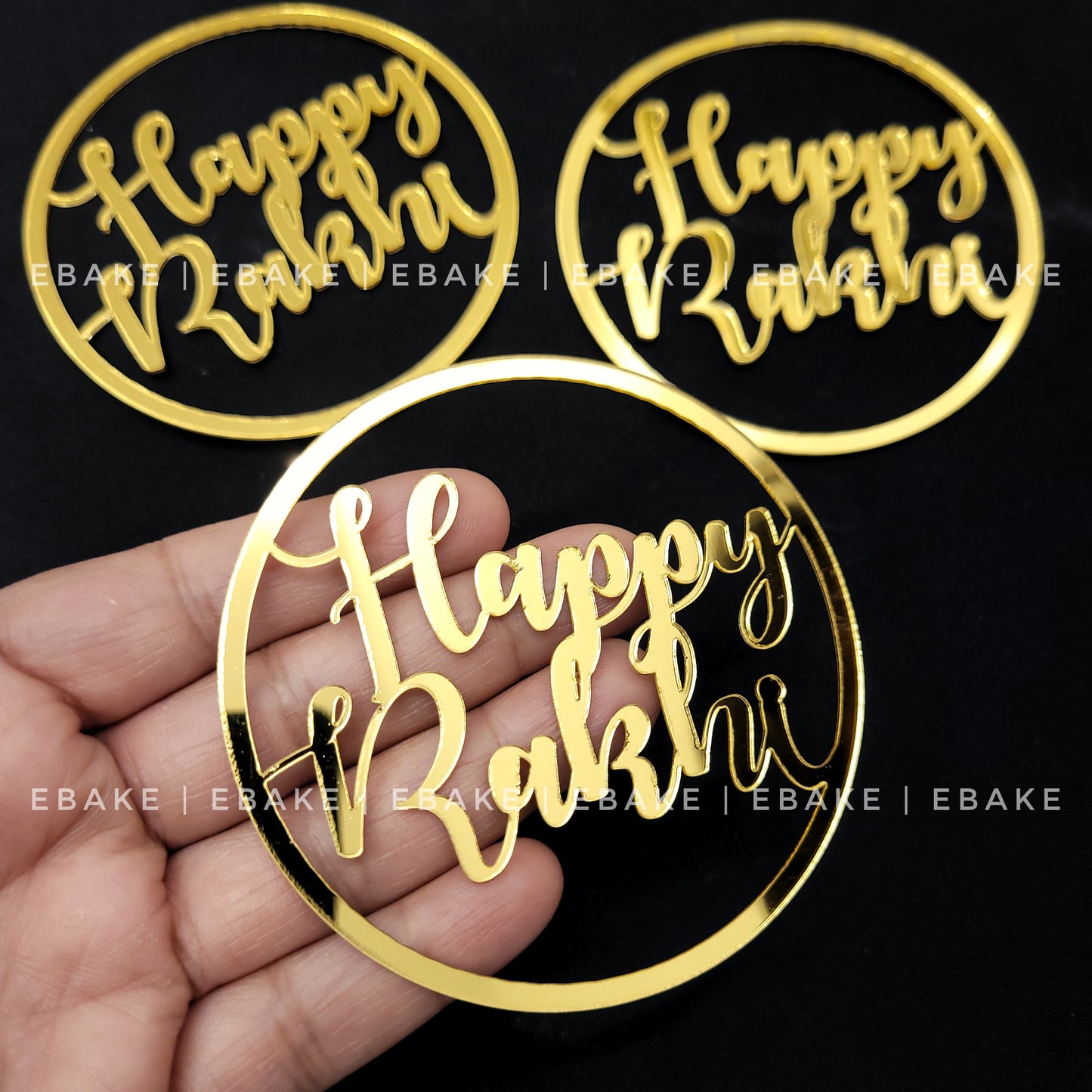 Happy Rakhi Cutout 3 Inch (Set of 3 Pieces)A319