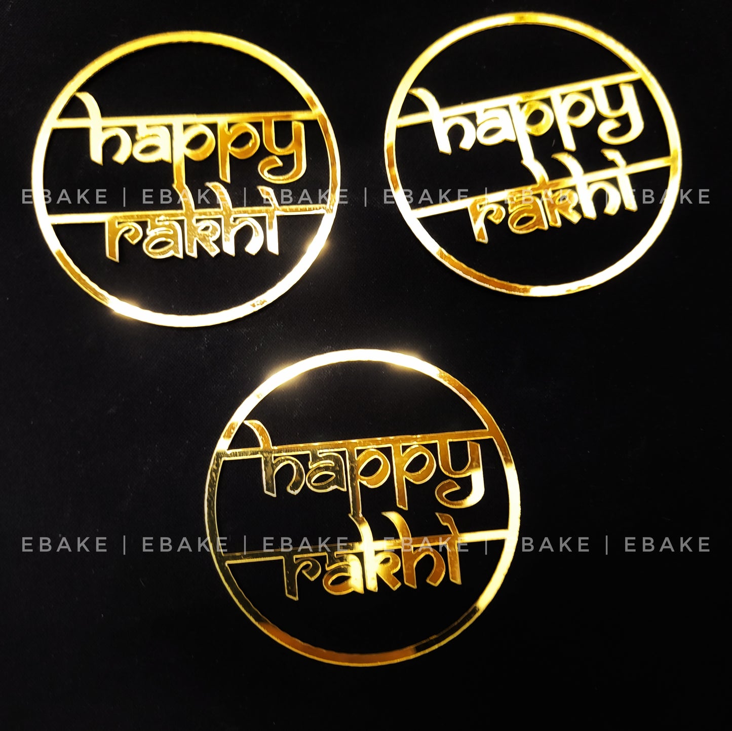 Happy Rakhi Cutout 3 Inch (Set of 3 Pieces) A323